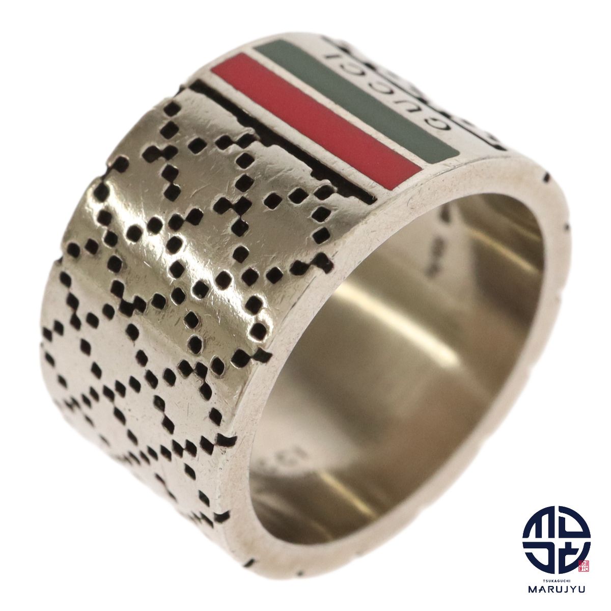 GUCCI　リング　ディアマンティッシマ　Ag925　ブラック　シルバー　16 GUCCI グッチ ディアマンティッシマ リング シルバー 指輪 SV925 箱