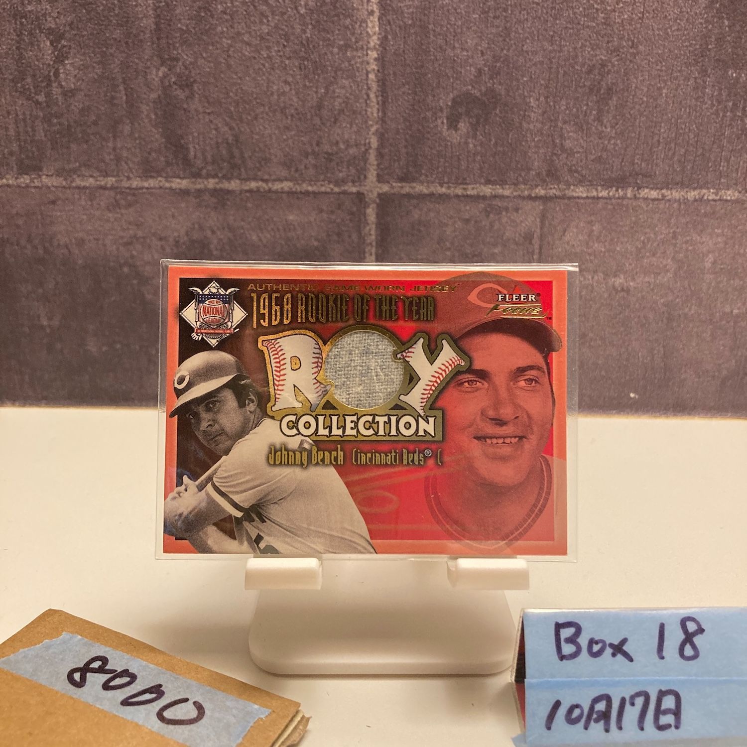 2001 Fleer Focus ストア Johnny Bench Cincinnati Reds Game worn