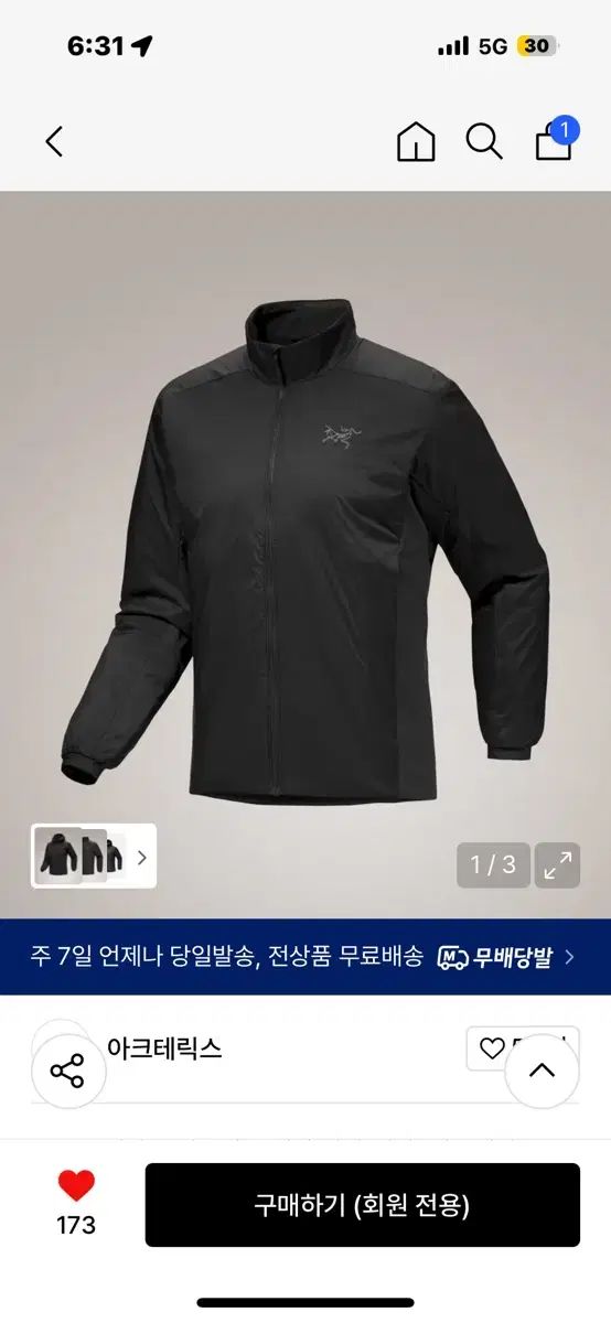 ARC TERYX アトム ノンフーディー L