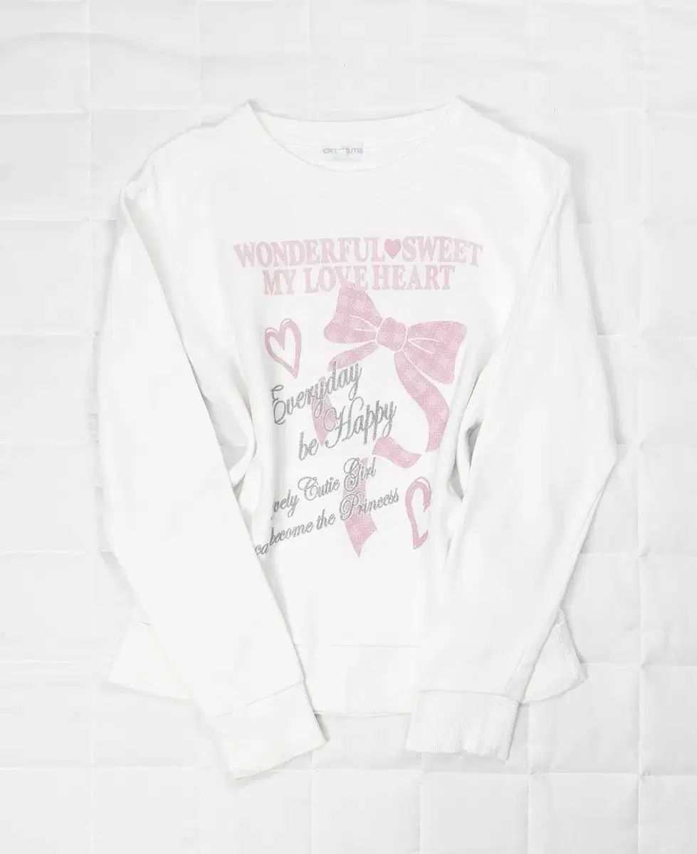 ピンク リー リボン 白 ラブリー スウェット 姫ギャル トラルララカル