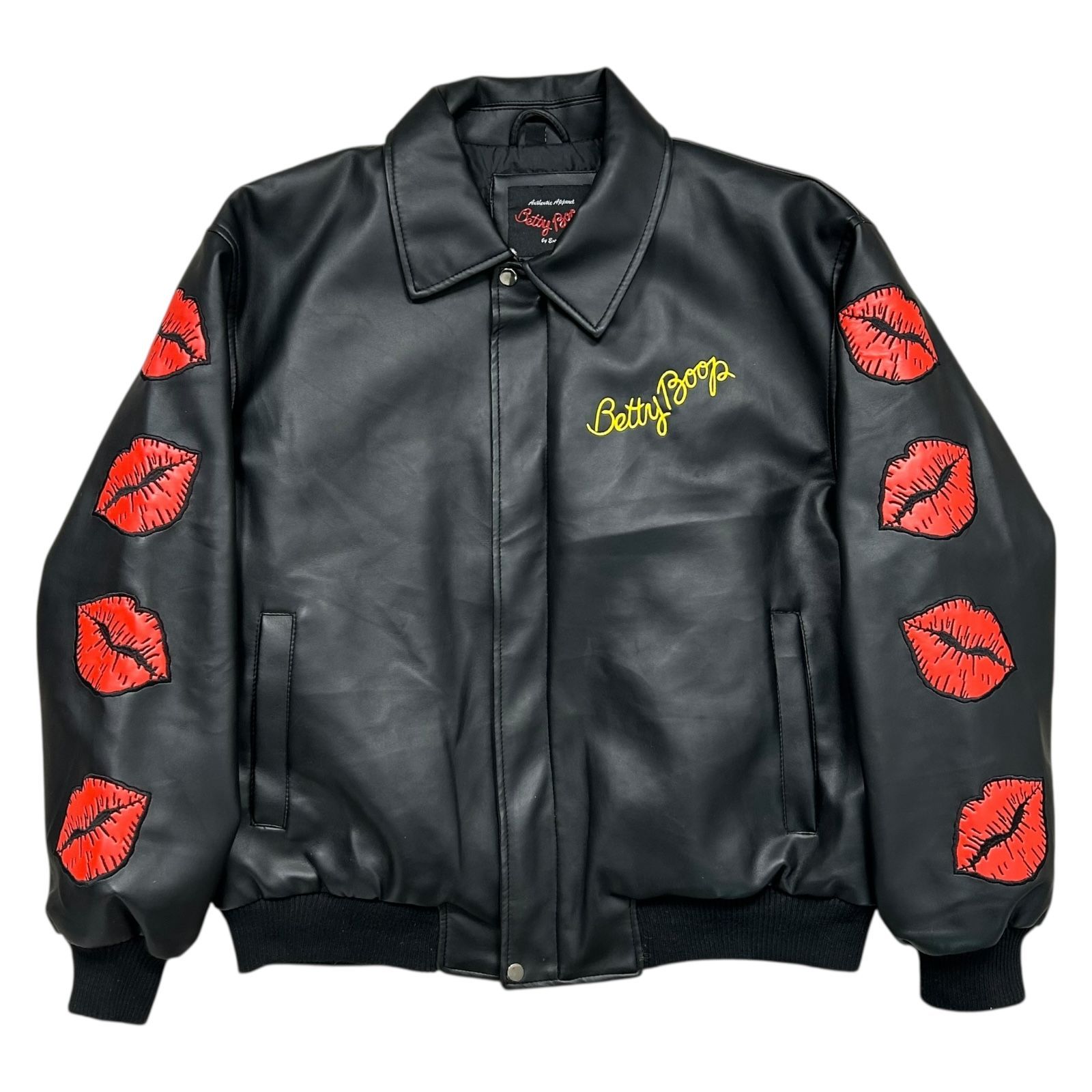00s 10s ベティーブープ PU レザー ジャケット 黒 サイズ L キャラ