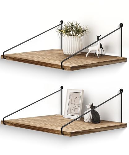 Afuly ウォールシェルフ 壁掛け棚 壁 棚 幅42 cm 奥行き30 壁掛けラック ウォールラック 壁面収納 天然木製 飾り棚 おしゃれ 51 e 03 62