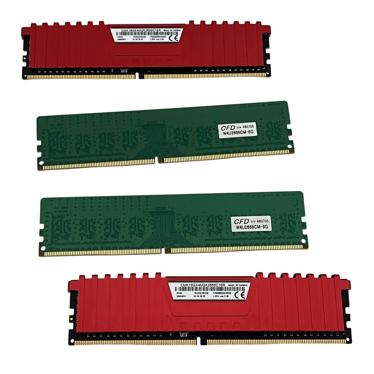 DDR4　8GB　ｘ　10枚 crucial CORSAIR 8GB DDR4 2666 メモリ 4枚セット 中古 T10726512