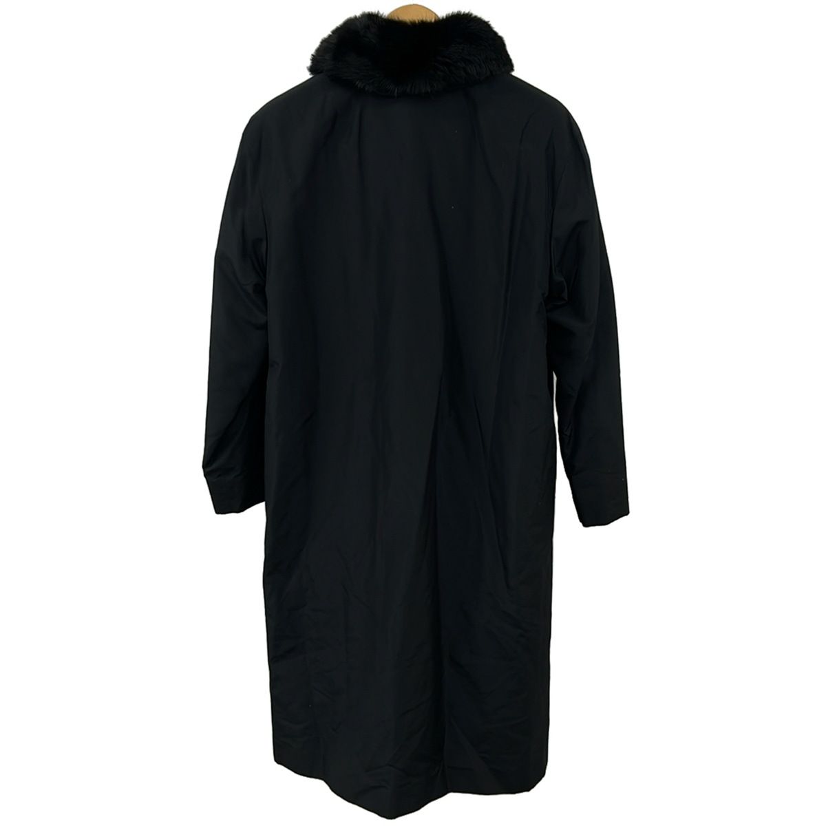 Leilian レリアン コート サイズ9 M レディース - 黒 長袖 フォックス ロング丈 春 秋