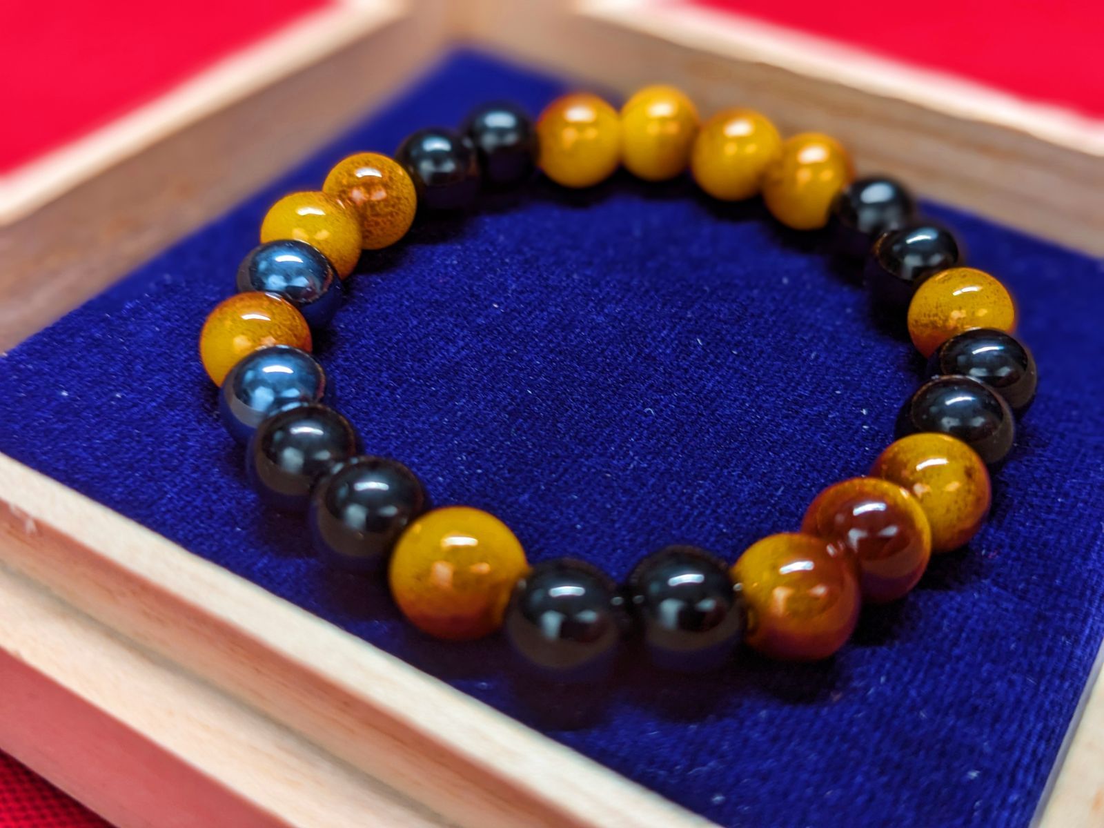 タイガーアイ オニキス ヘマタイト パワーストーンブレスレット 約16 cm 霊石 守護石 お守り 心願守り