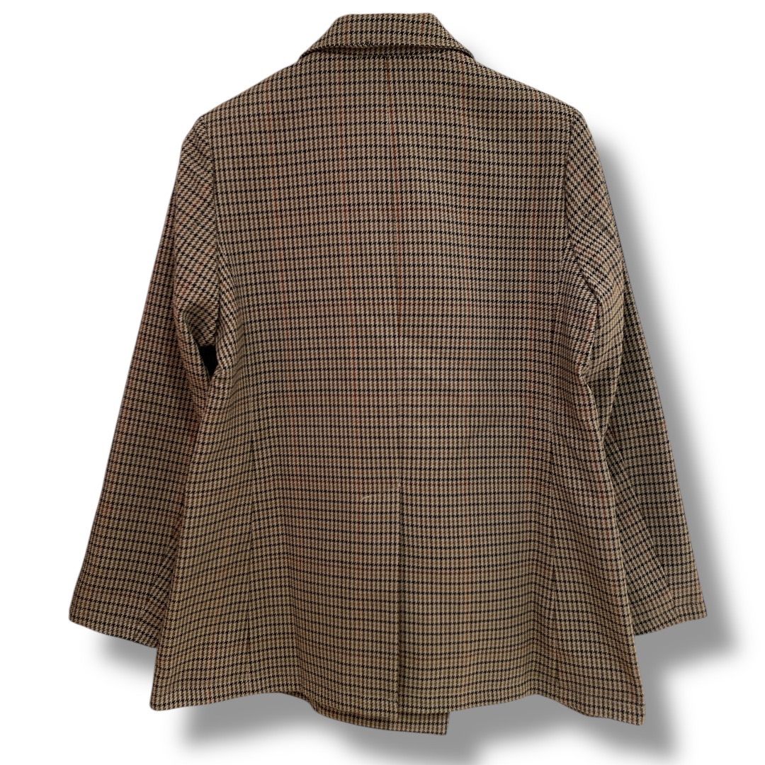 STYLE DELI スタイルデリ LUXE グレンチェック柄ダブルジャケット トラッド 秋冬ベーシック ブラウン フリーサイズ レディース 秋冬 ゴーゴー古着セントラルパー NO.1633
