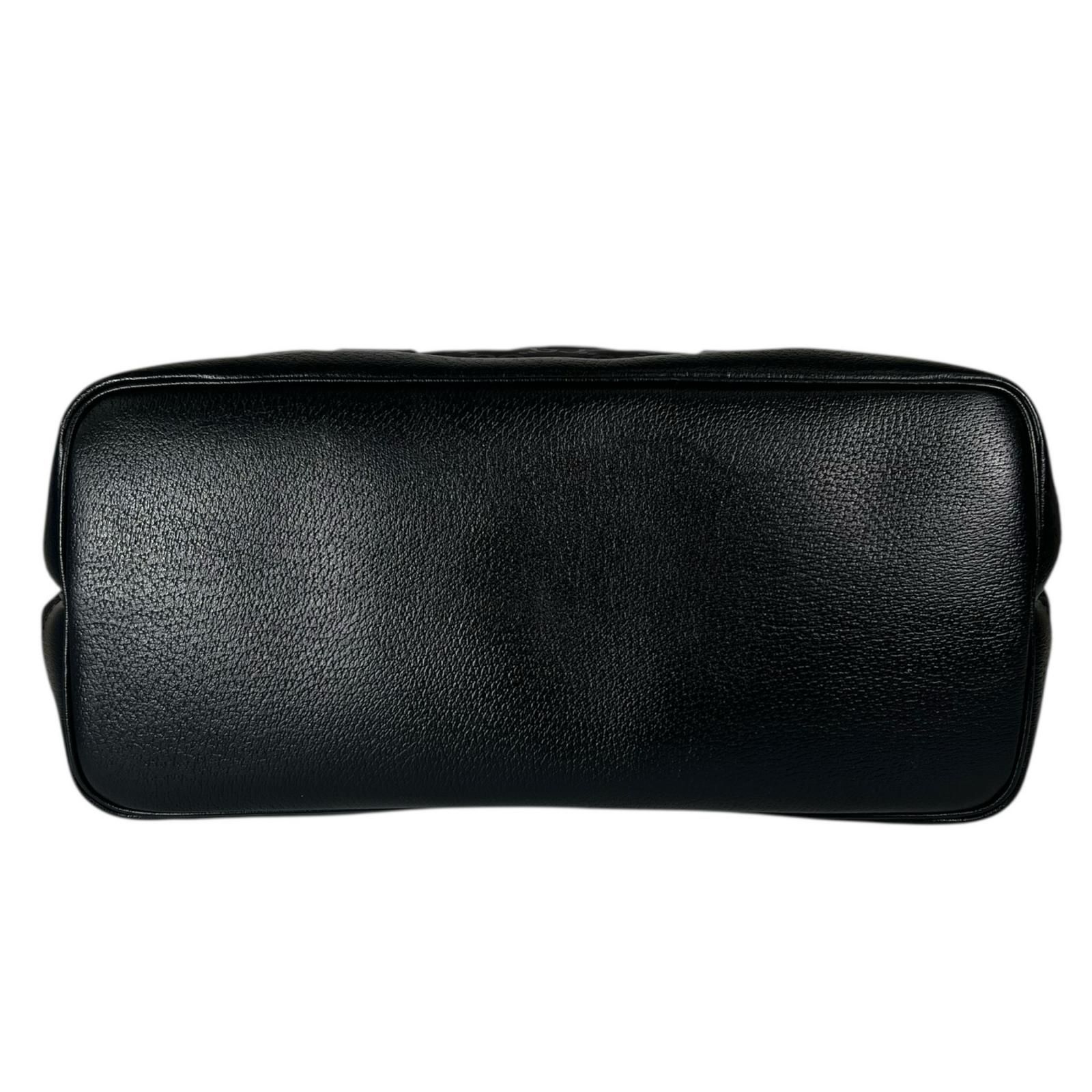 美品 GUCCI グッチ 746037 ハンドバッグ GGキャンバス/レザー ブラック