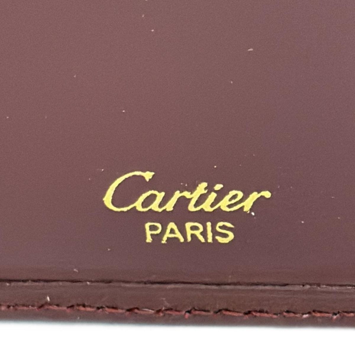 Cartier(カルティエ) 2つ折り財布 マストライン ボルドー×ゴールド