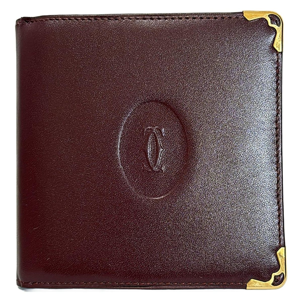 Cartier(カルティエ) 2つ折り財布 マストライン ボルドー×ゴールド