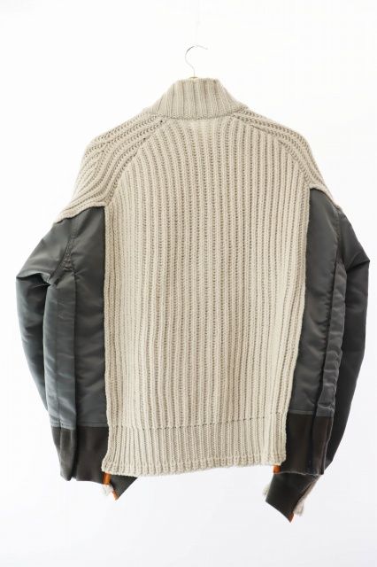 【美品】22AW　sacai / サカイ ナイロンツイル×ニットブルゾン　2番 Sacai - ナイロン ツイル ミックス ニット ブルゾン | HBX