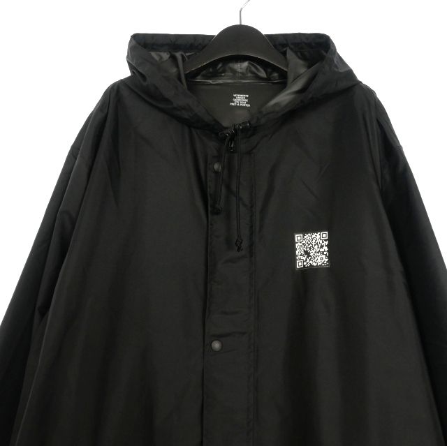 ヴェトモン VETEMENT 19SS QRコードプリント ナイロンレインコート
