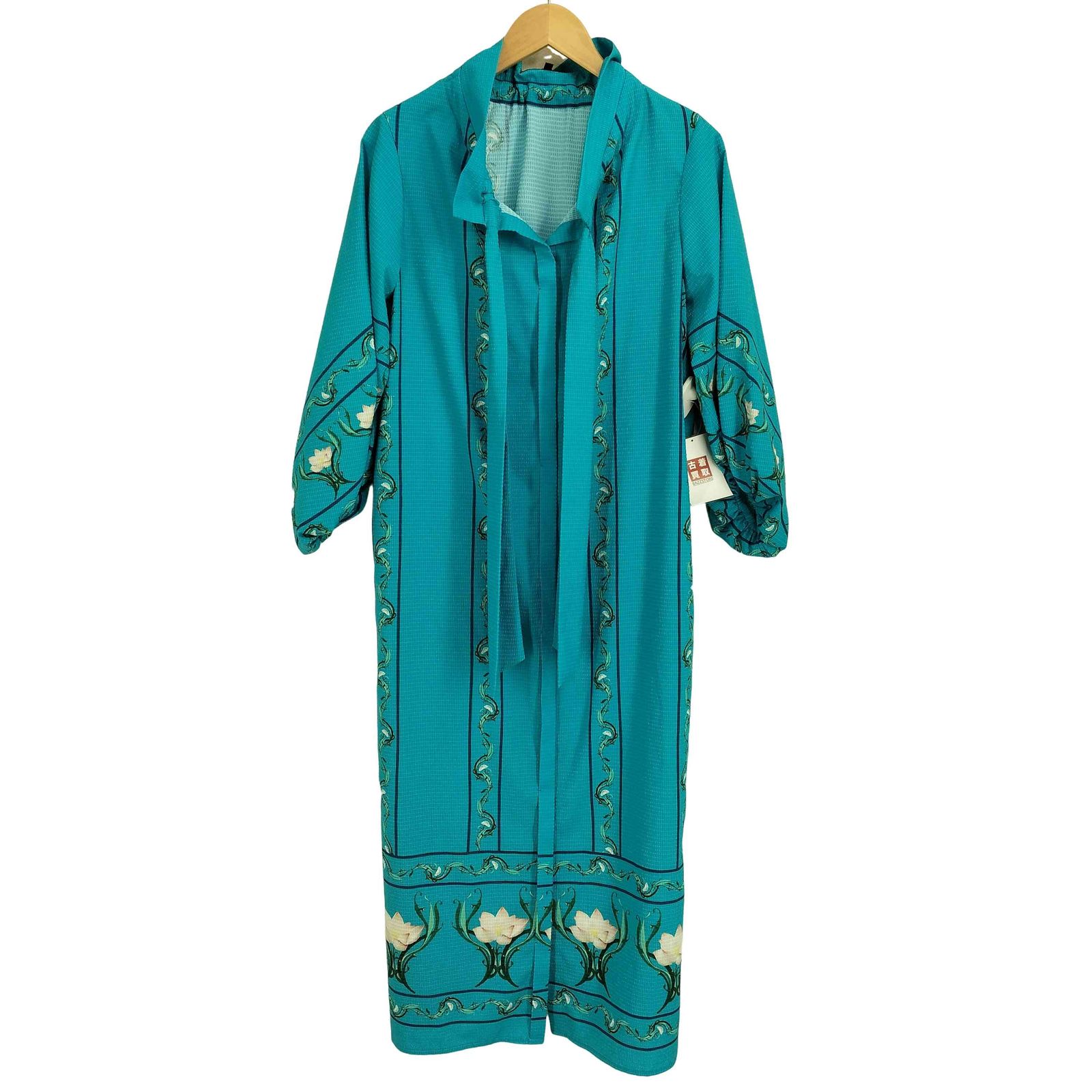 スーナウーナ Sunauna 25 SS スタンドフリル＆リボン オリエンタルパネルワンピース レディース JPN M