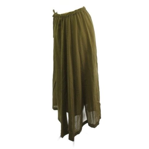 シビラ SYBILLA ロングスカート チェック ウール カーキ ベージュ 63