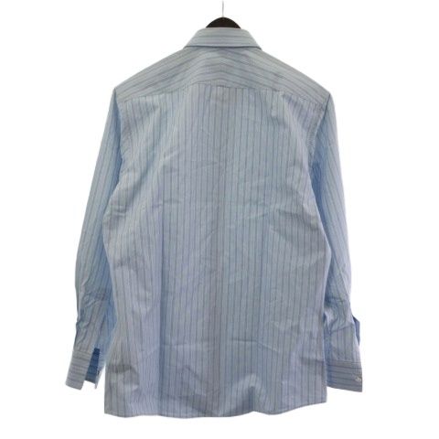 エルメス HERMES セリエボタン ストライプ シャツ 長袖 39 ブルー
