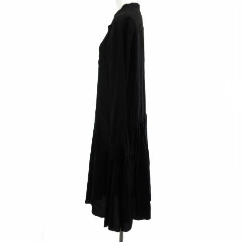 マルニ MARNI ワンピース ロング 長袖 バンド ボリュームスカート ネイビー 紺 38