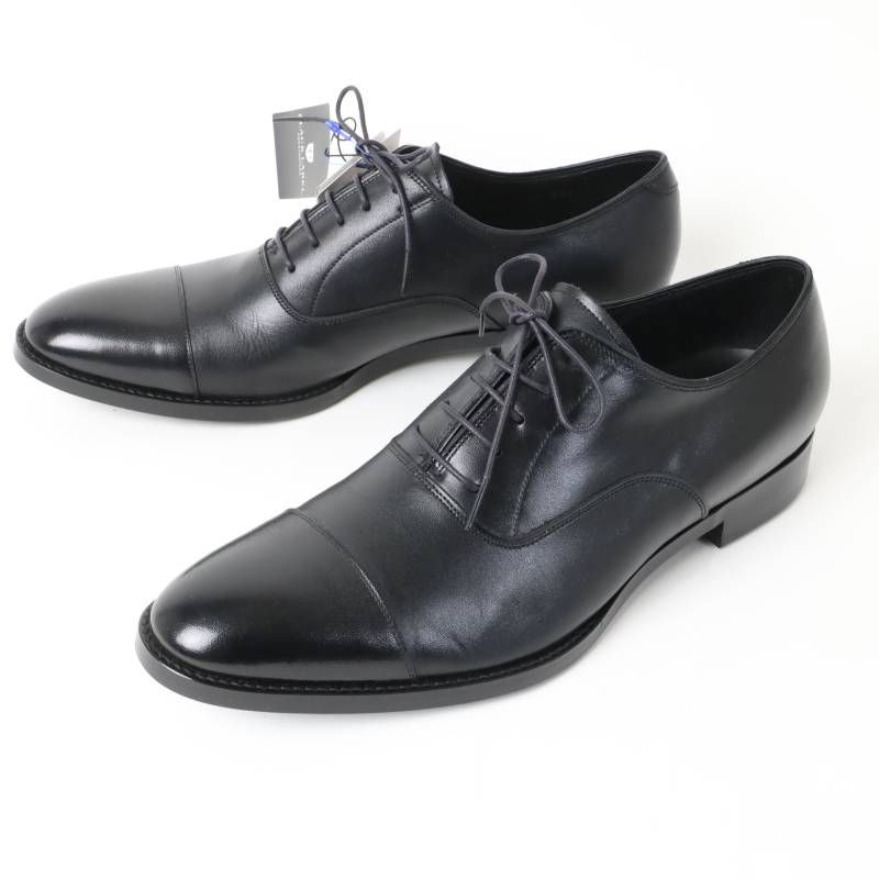 新品 ブラックレーベル・クレストブリッジ 本革 レザーシューズ BLACK 