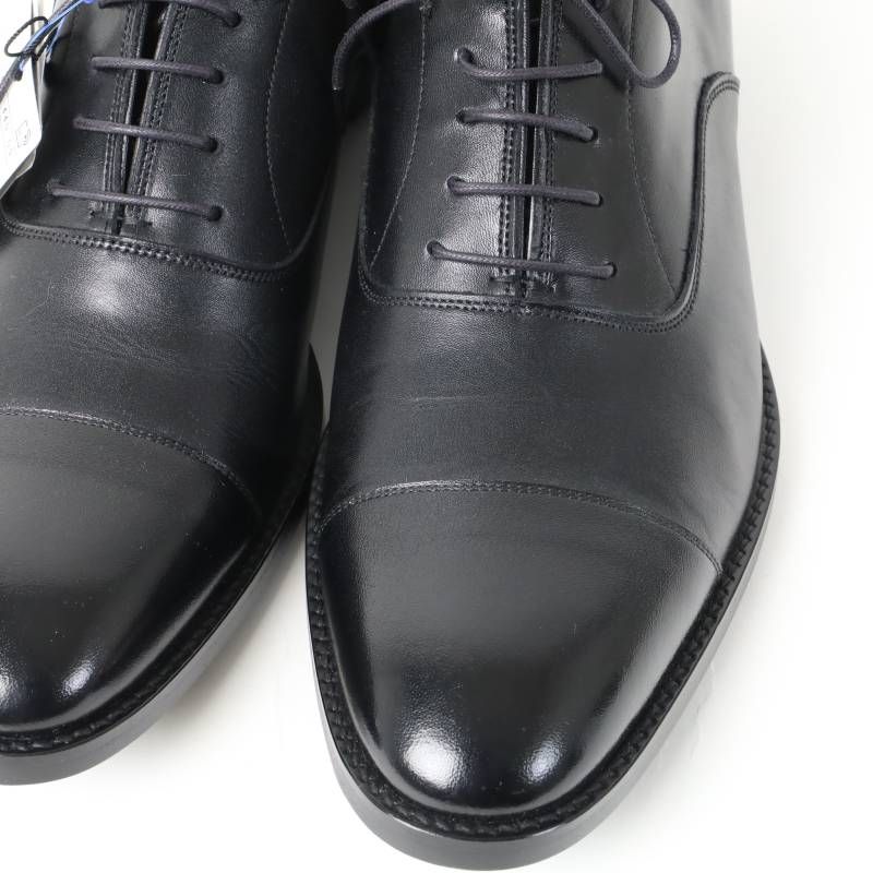 新品 ブラックレーベル・クレストブリッジ 本革 レザーシューズ BLACK 