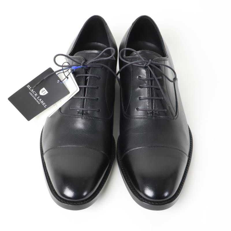 新品 ブラックレーベル・クレストブリッジ 本革 レザーシューズ BLACK 
