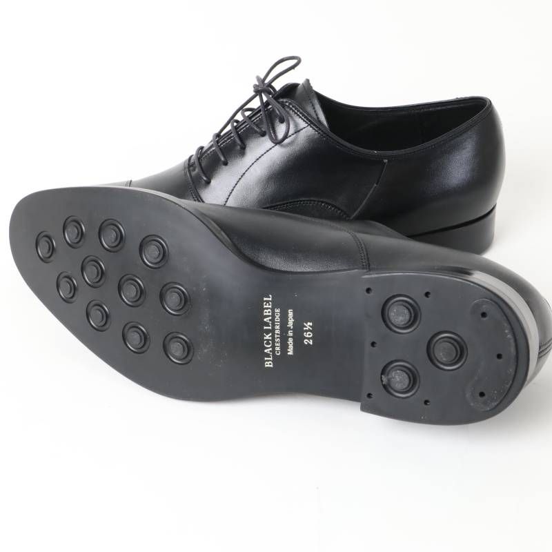 新品 ブラックレーベル・クレストブリッジ 本革 レザーシューズ BLACK 
