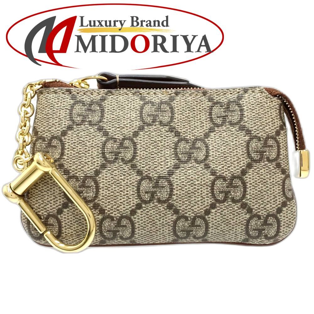 GUCCI グッチ コインケース 447964 キーポーチ GGエンブレム キャンバス ブラウン レディース 181753