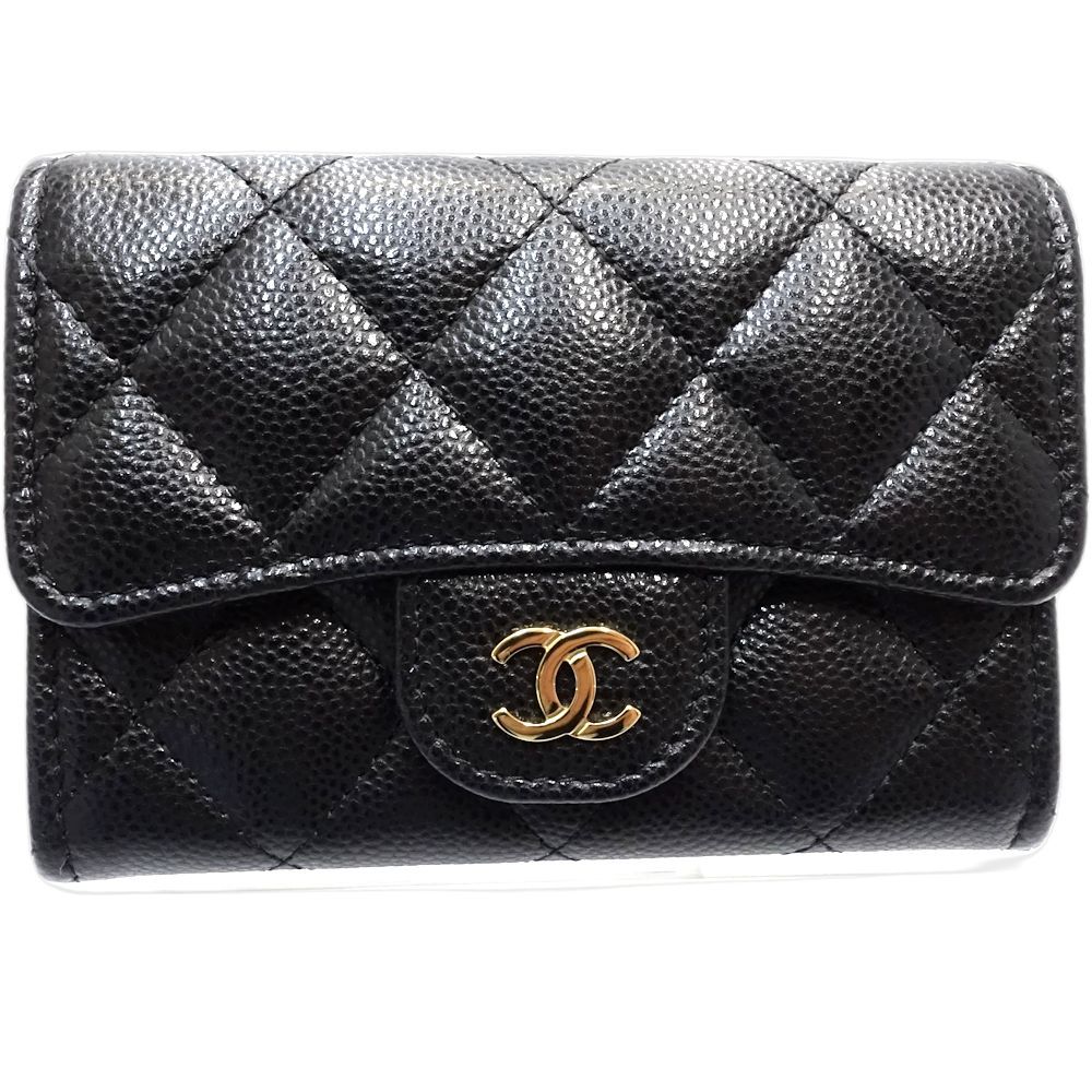 CHANEL シャネル カードケース タイムレスクラシック コインパース マトラッセ AP 4096 キャビアスキン ブラック レディース 181759
