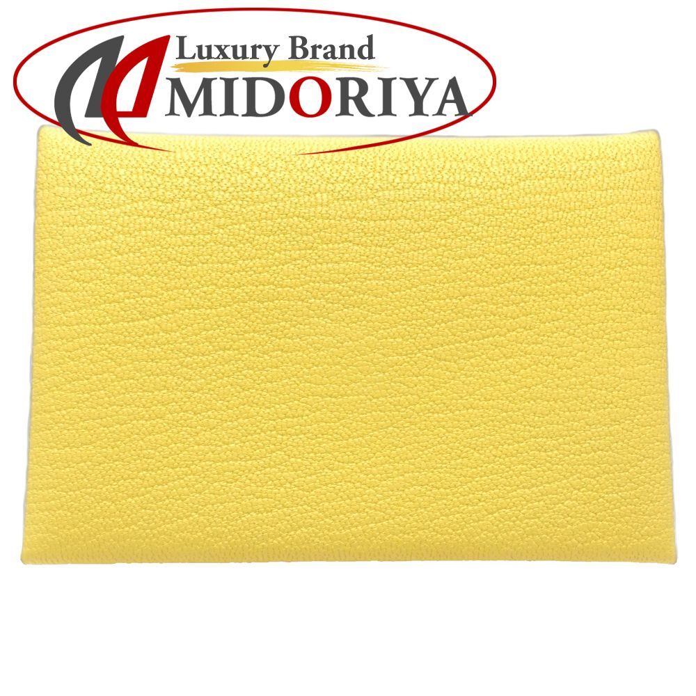 HERMES エルメスコインケース カルヴィデュオ K刻印 レザー ムタード レディース 181762