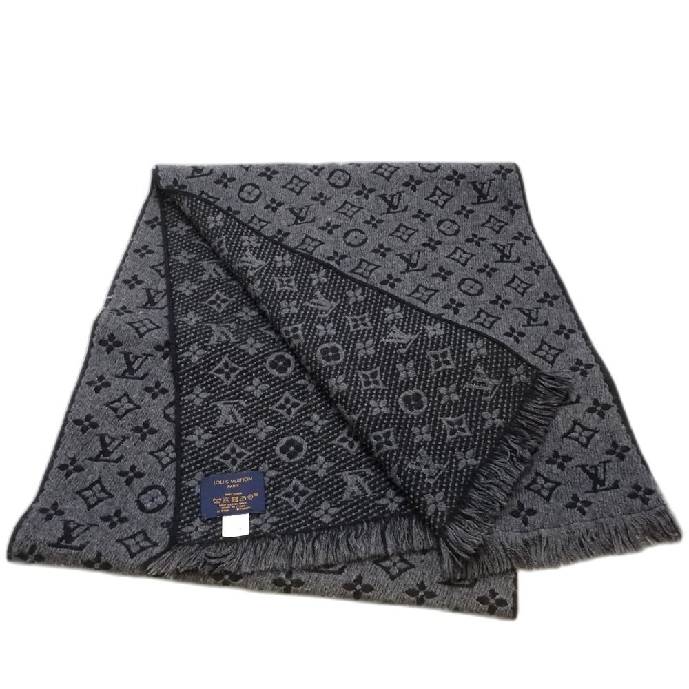 LOUIS VUITTON ルイヴィトン マフラー エシャルプ モノグラム クラシック M 78526 ブラック グレー レディース 181769