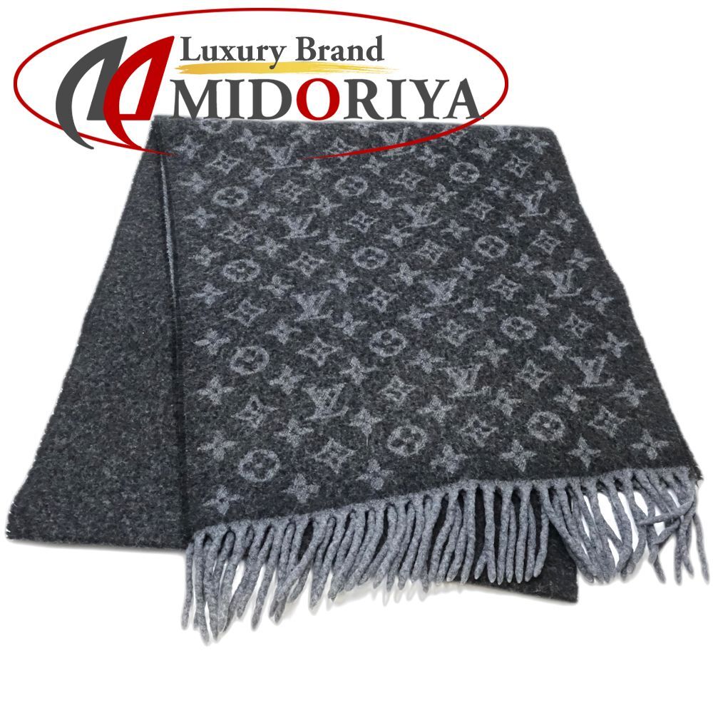 LOUIS VUITTON ルイヴィトン マフラー エシャルプ モノグラム グラディエント M 71607 ブラック グレー レディース 181770