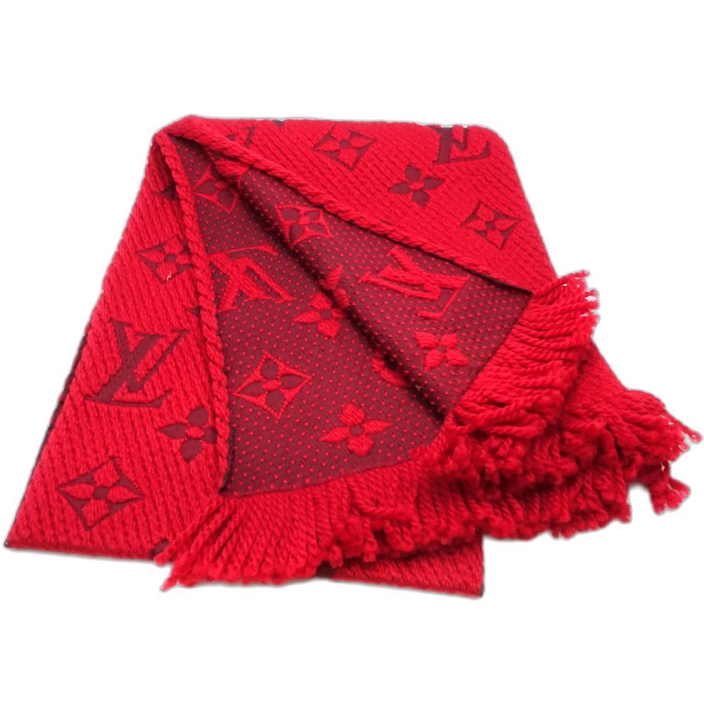 LOUIS VUITTON ルイヴィトン マフラー エシャルプ ロゴマニア M 72432 レッド レディース 181771