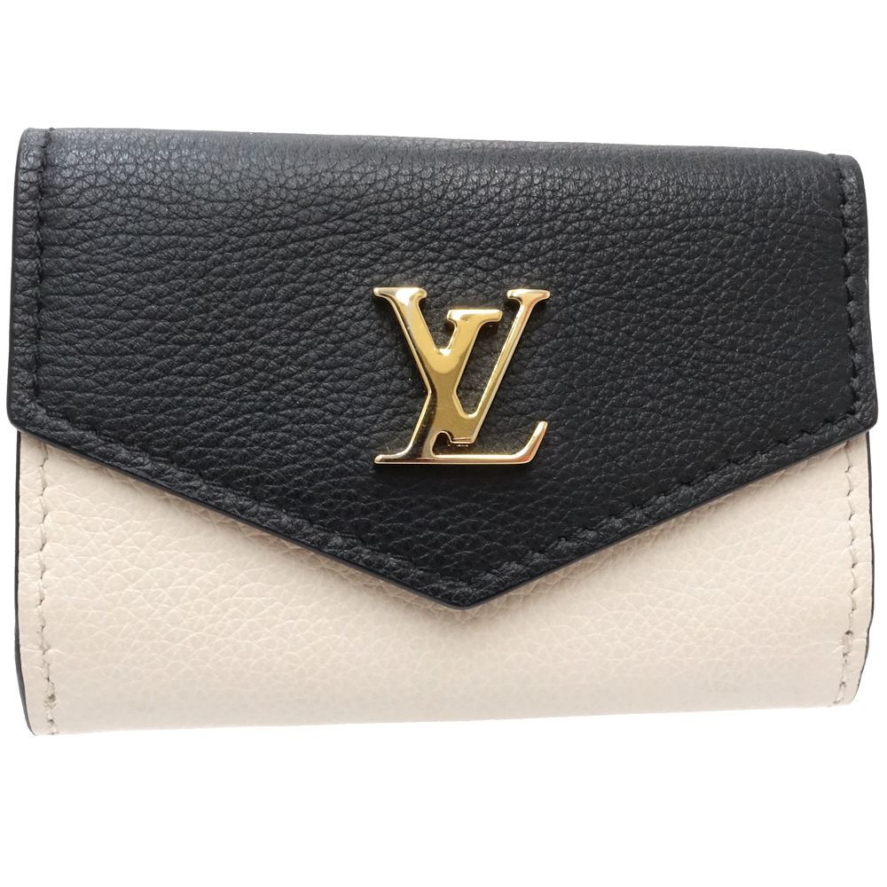 LOUIS VUITTON ルイヴィトン 三つ折り財布 M 80984 ポルトフォイユ ロックミニ ノワール ベージュ ピンク レディース 181782