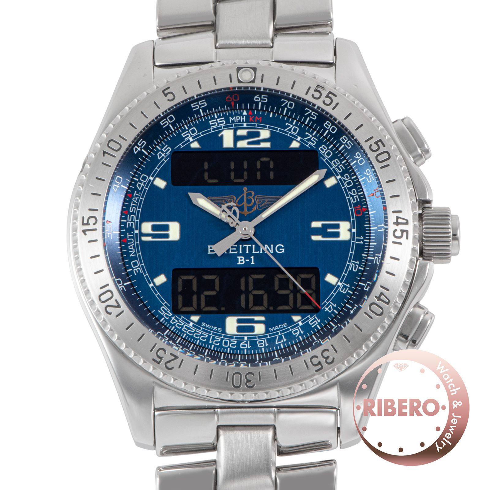 ブライトリングB-1 A68362ブルー　OH済み　美品　クロノメーター BREITLING ブライトリング B-1 A68362【中古】 - メルカリ