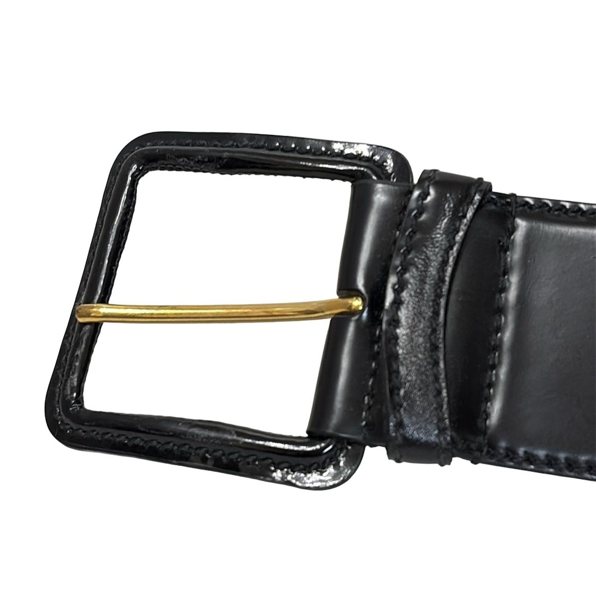 miumiu(ミュウミュウ) ベルト 80/32 - 黒×ゴールド レザー - メルカリ