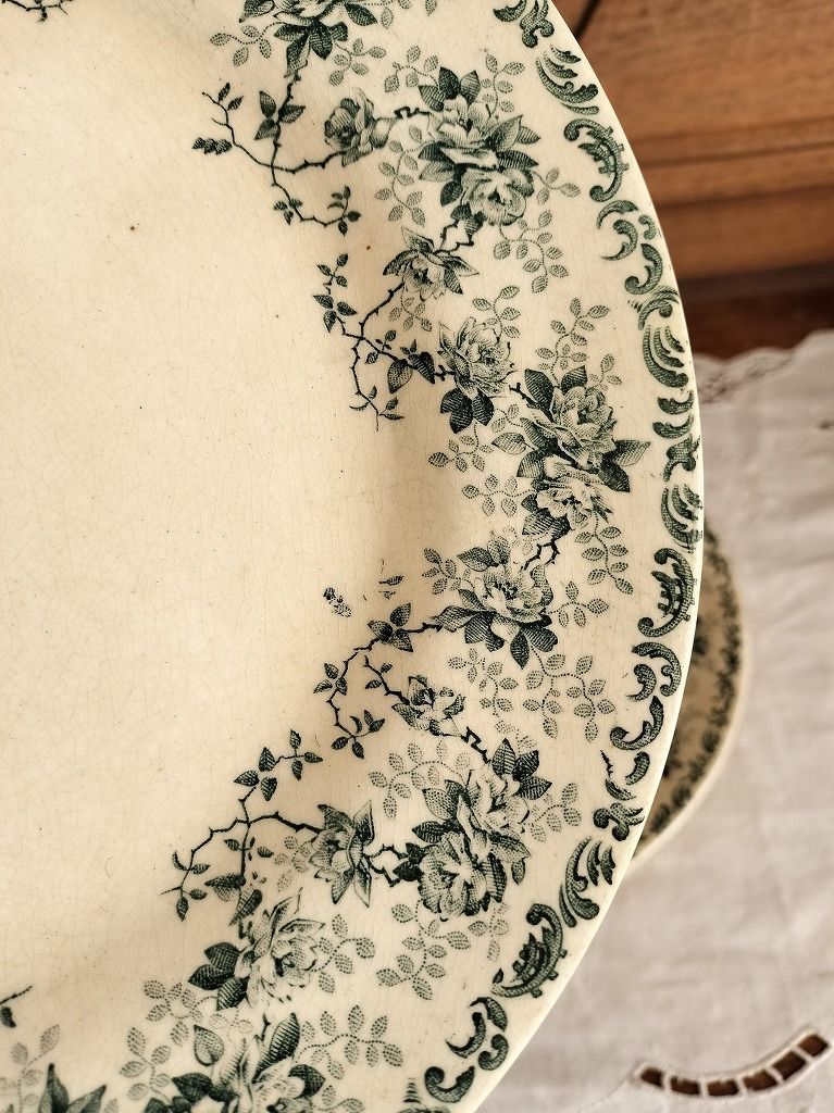 フランス アンティーク 絵つき皿 Choisy Le Roi 装飾 皿 3枚セット