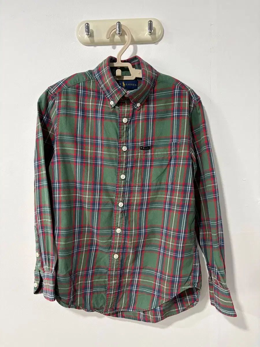 【人気SALE，2026】 ポロ キッズ グリーン CHECK シャツ S (8) Tシャツ
