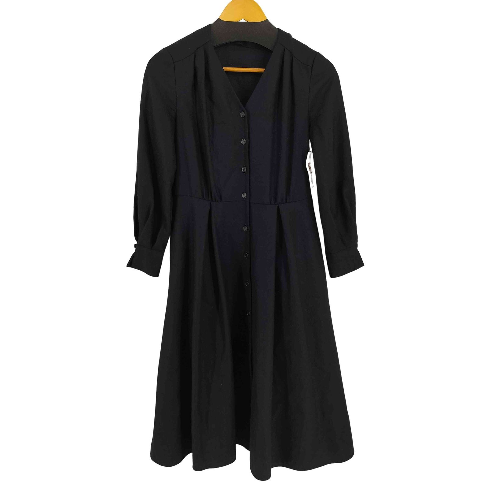 美品✨ANAYI ウールジョーゼットVネックワンピース シャツワンピース アナイ ANAYI ウールジョーゼットVネックワンピース レディース 38