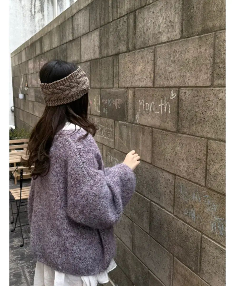 マンス モヘア クリアランス ヴィンテージ カーディガン PURPLE