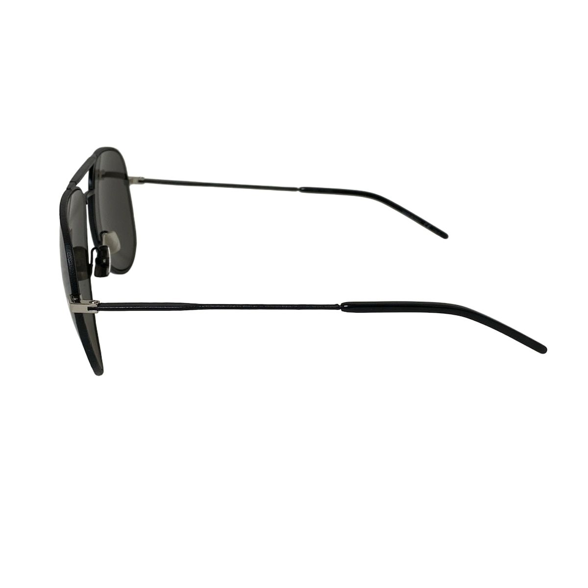 SAINT LAURENT PARIS サンローランパリ サングラス - 黒×シルバー レザー