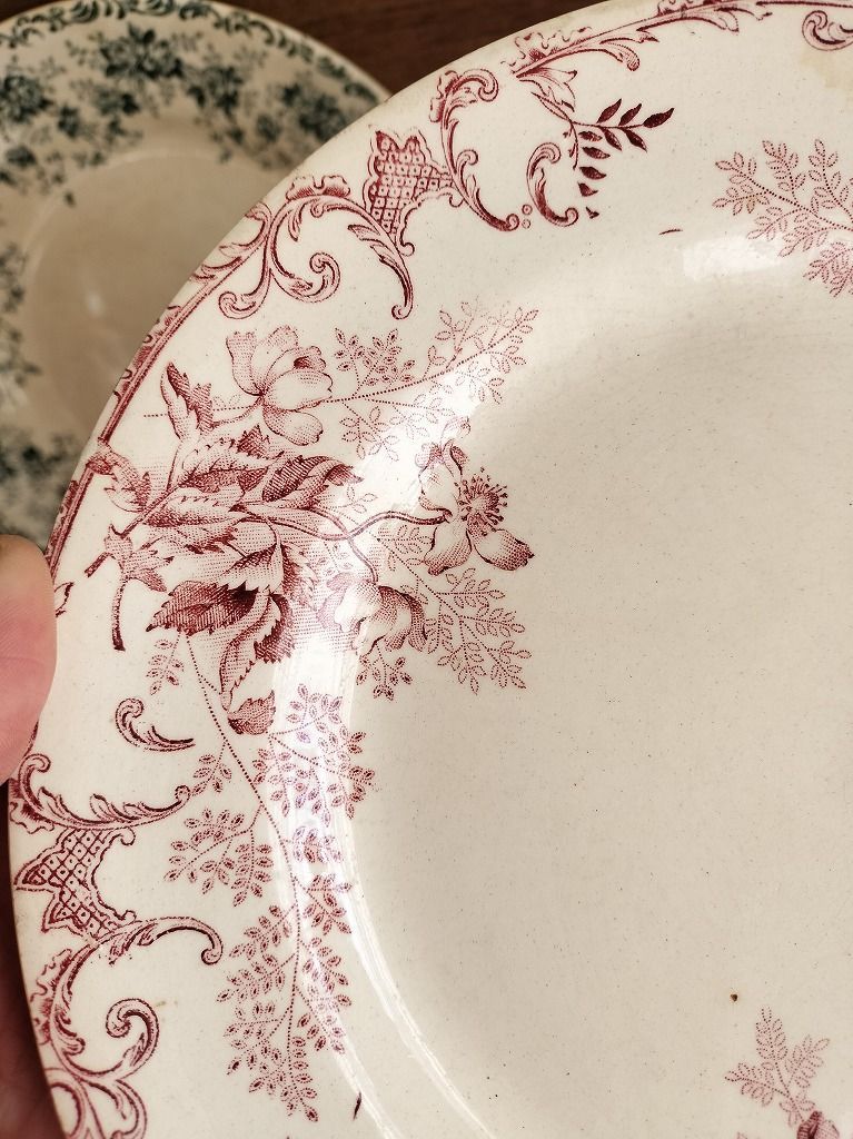 フランス アンティーク 絵つき皿 Choisy Le Roi 皿 3枚セット 1900年