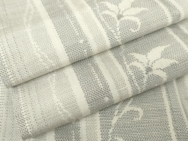 平和屋着物 上質な紬 花唐草間道 正絹 cs