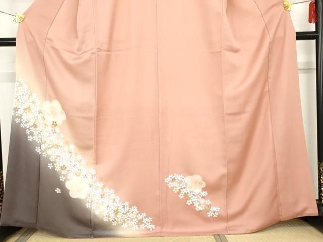 平和屋着物○訪問着 舞花文 暈し染め 金彩 正絹 逸品 AABE5218cs