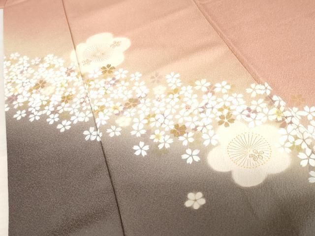 平和屋着物●長襦袢　袷　貝合わせ花文　暈し染め　さが美扱い　正絹　逸品　AABF2894ck 平和屋着物○長襦袢 袷 貝合わせ花文 暈し染め さが美扱い 正絹 逸品