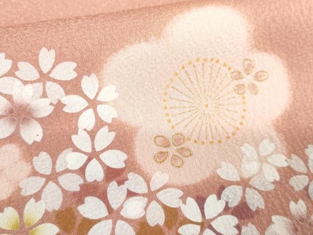 平和屋着物○訪問着 舞花文 暈し染め 金彩 正絹 逸品 AABE5218cs