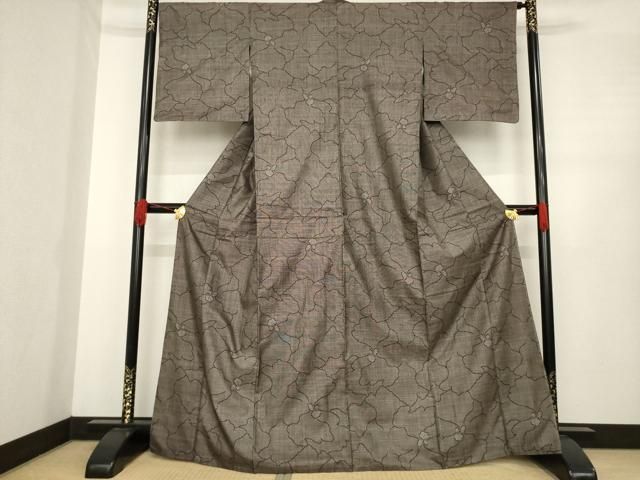 平和屋着物 本場大島紬 カタス7マルキ 花尽くし 正絹 ck