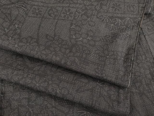 平和屋着物 結城紬 100亀甲 几帳文 正絹 ck
