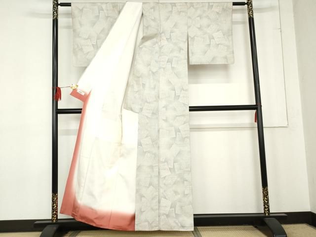 平和屋着物 本場大島紬 白大島 カタス7マルキ 色紙重ね花文 やまと誂製 正絹 cs