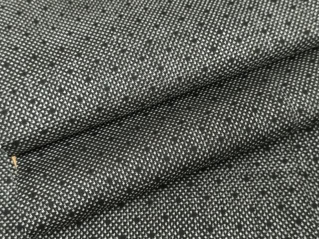 平和屋着物 本場大島紬 一元7マルキ あられ 黒地 正絹 cs