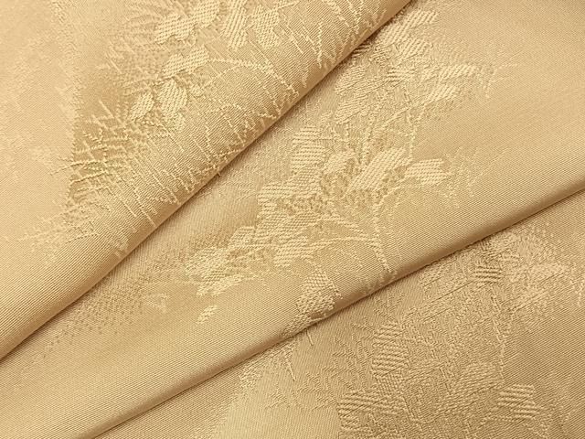 平和屋着物 上質な色無地 風景地紋 浅黄色 正絹 fy