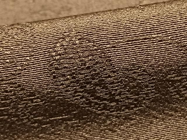  平和屋着物 上質な色無地 花唐草地紋 焦茶色 正絹 fy 色無地 着物