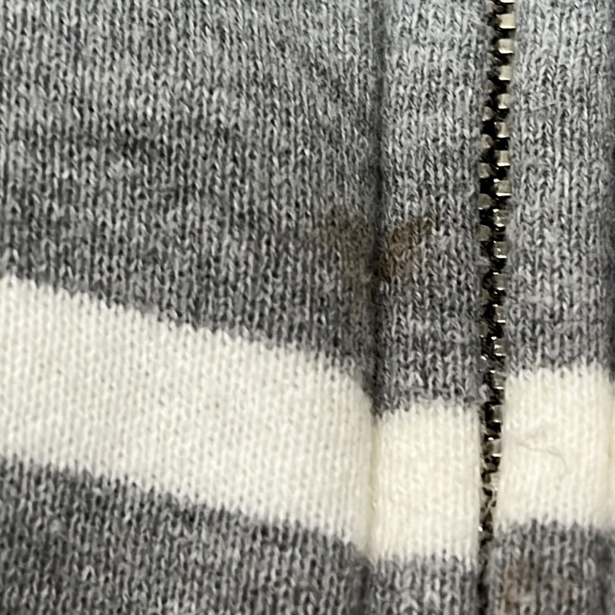  PEARLY GATES パーリーゲイツ パーカー サイズ2 M レディース - グレー×白×ダークネイビー 長袖 ボーダー ジップアップ パーカー トップス