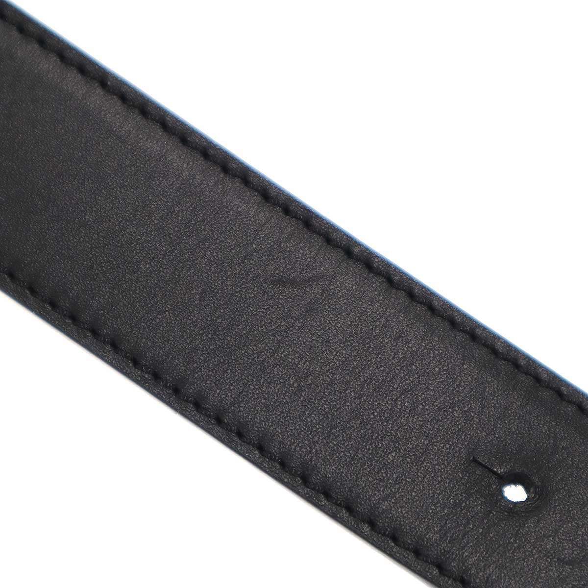  LOEWE ロエベ アナグラムバックル レザーベルト ネイビー 75 ベルト 小物